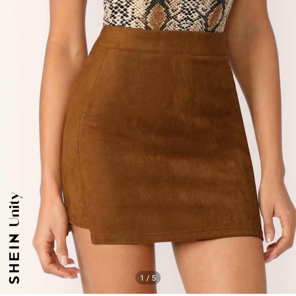 Faux suede skirt